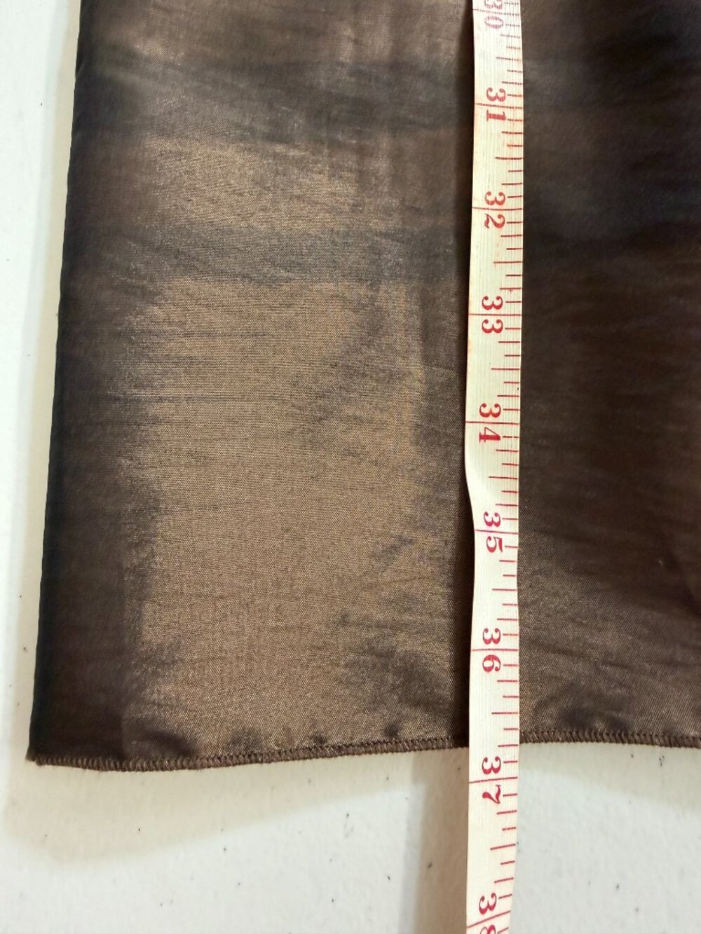 Bill Levkoff Metallic Bronze Brown Cocktail Dress Side Sash V-Neck Size 8 - Picture 8 of 8
